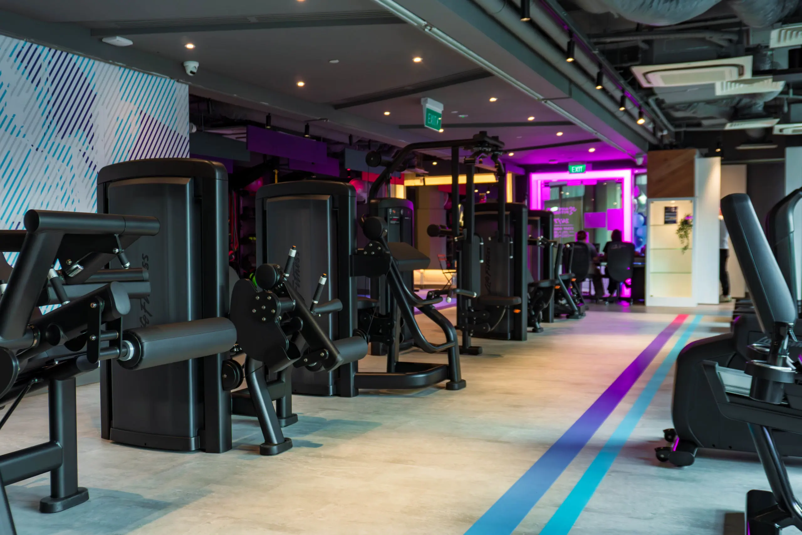 Row of machines at Anytime Fitness New Queensway